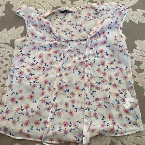 Sheer floral blouse